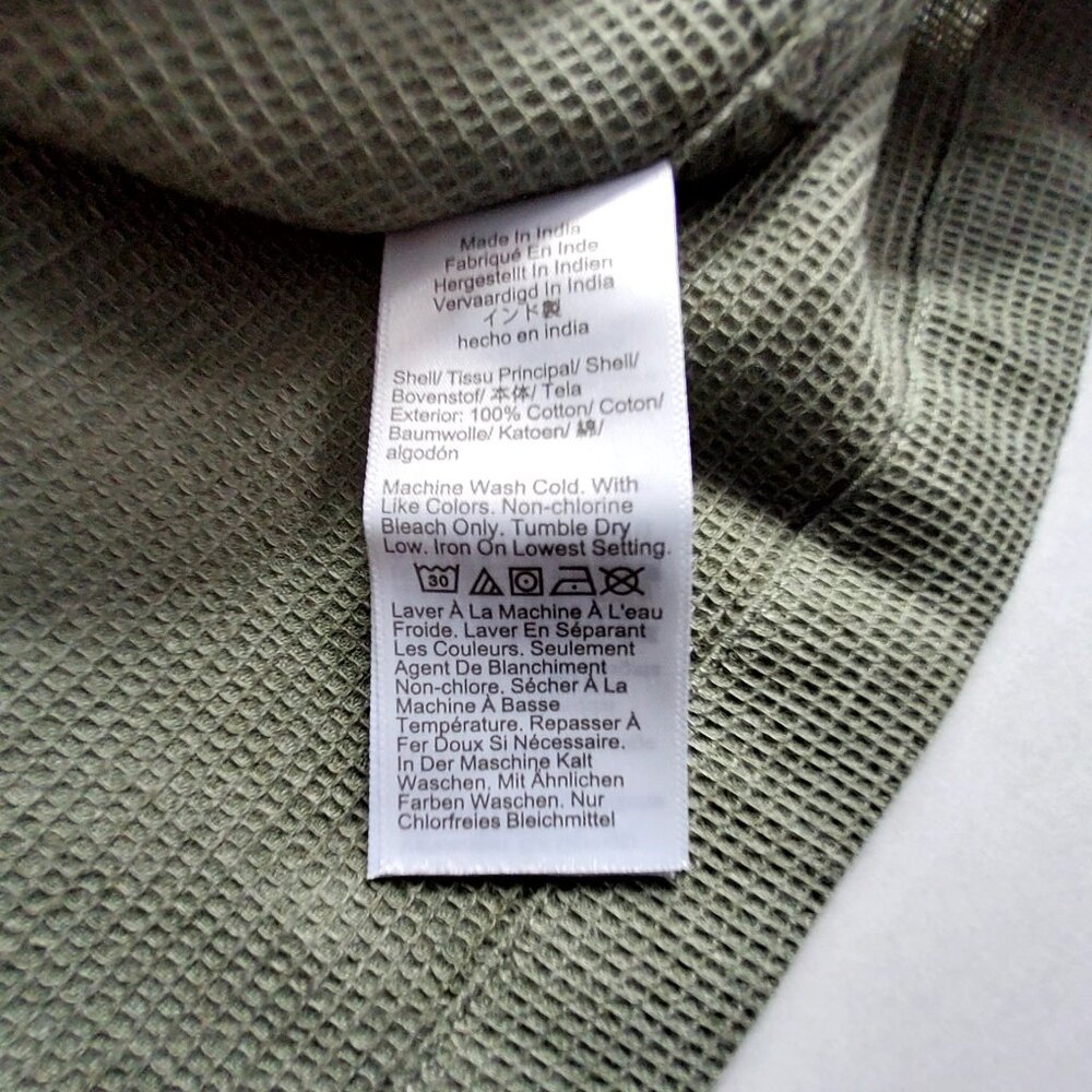 J.Crew Mens  Size XXL Olive Waffle Knit Short Sleeve Shirt With Chest Pocket - Picture 8 of 10